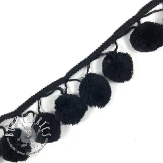 Bordatura con pompon MEGA black