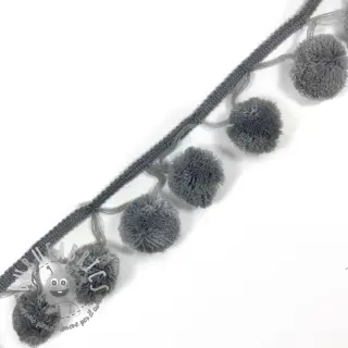 Bordatura con pompon MEGA grey
