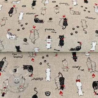 Tessuto decorativo Linenlook Cats life