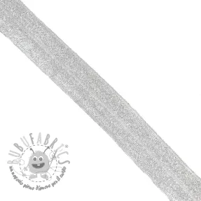 Elastico per bordatura glitter 20 mm white