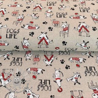 Tessuto decorativo Linenlook Dogs life