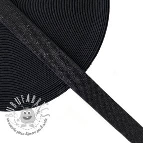 Elastico liscio 2,5 cm glitter black