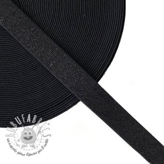 Elastico liscio 2,5 cm glitter black