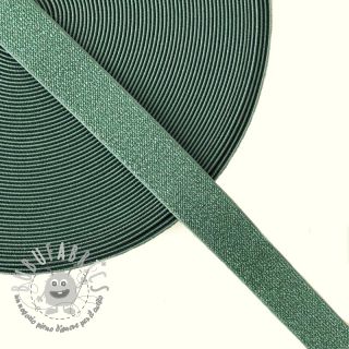 Elastico liscio 2,5 cm glitter dark mint