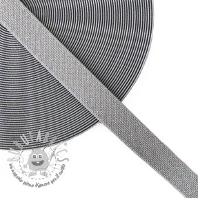 Elastico liscio 2,5 cm glitter grey