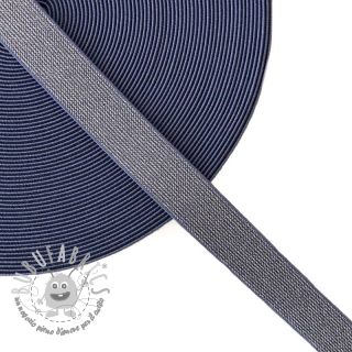 Elastico liscio 2,5 cm glitter jeans