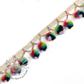 Bordatura con pompon AFRICA lime aqua