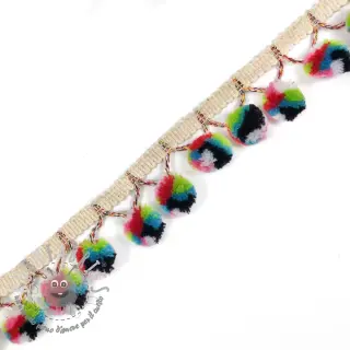 Bordatura con pompon AFRICA lime aqua