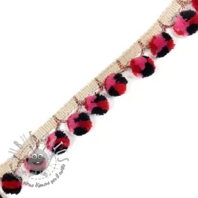 Bordatura con pompon AFRICA red fuchsia