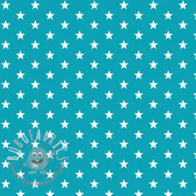 Tessuto di cotone Petit stars turqouise