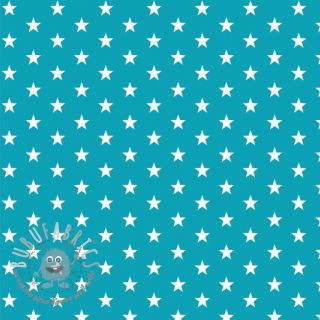 Tessuto di cotone Petit stars turqouise
