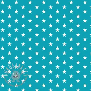 Tessuto di cotone Petit stars turqouise