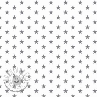 Tessuto di cotone Petit stars white/grey