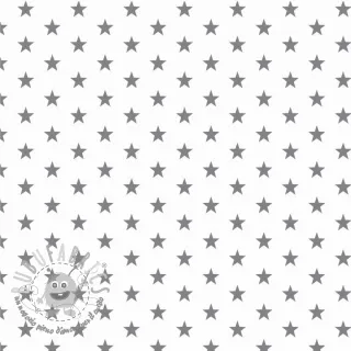 Tessuto di cotone Petit stars white/grey