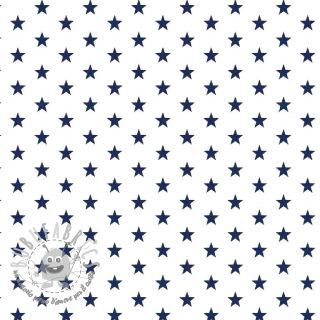 Tessuto di cotone Petit stars white/navy