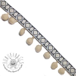 Bordatura con pompon JACQUARD sand