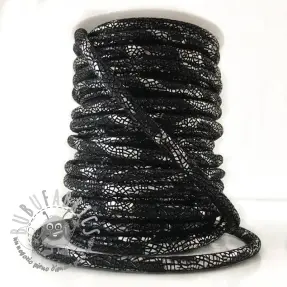 Cordoncino in tessuto scamosciato Glitter black