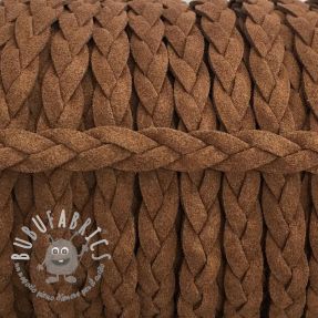 Cordoncino intrecciato in tessuto scamosciato rust