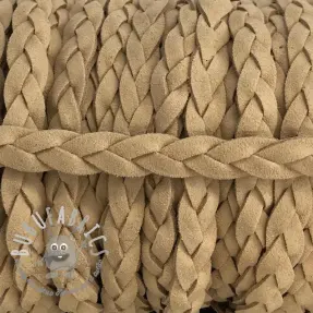 Cordoncino intrecciato in tessuto scamosciato taupe