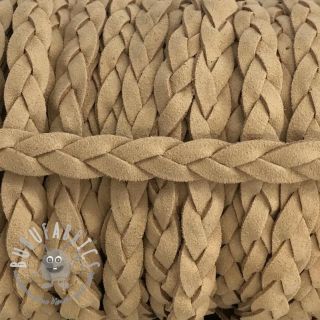 Cordoncino intrecciato in tessuto scamosciato taupe