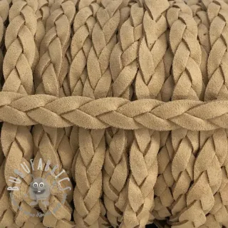Cordoncino intrecciato in tessuto scamosciato taupe