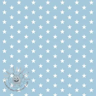 Tessuto di cotone Petit stars light blue