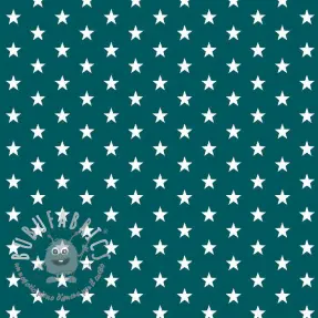 Tessuto di cotone Petit stars petrol