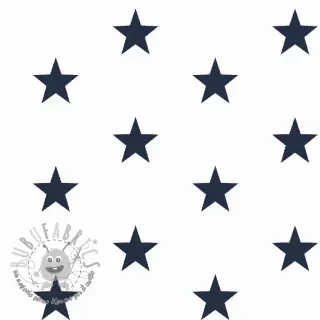Tessuto di cotone Stars white/navy