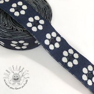 Nastro Jeans flowers dark blue