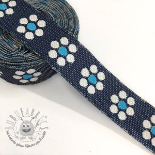 Nastro Jeans flowers turqoise