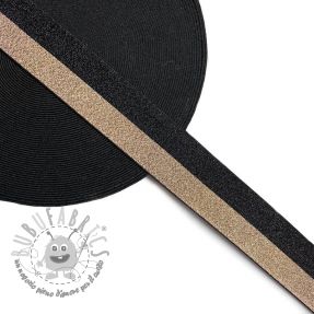 Elastico liscio 4 cm Lurex DOU black champagne