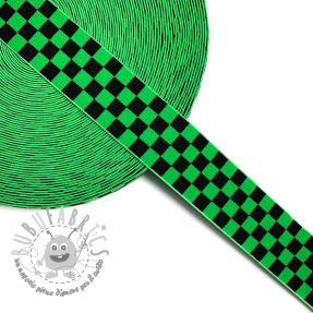 Elastico liscio 4 cm Chequered jacquard apple green