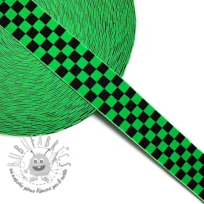 Elastico liscio 4 cm Chequered jacquard apple green