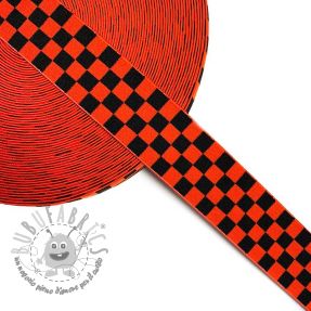 Elastico liscio 4 cm Chequered jacquard orange