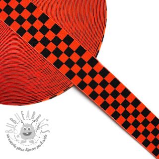 Elastico liscio 4 cm Chequered jacquard orange