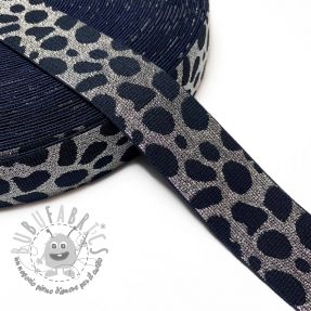 Elastico liscio 4 cm Cheetah silver