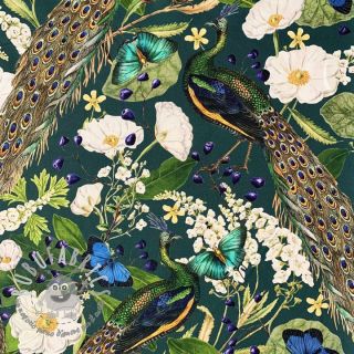 Tessuto decorativo premium Peacock butterfly chique digital print