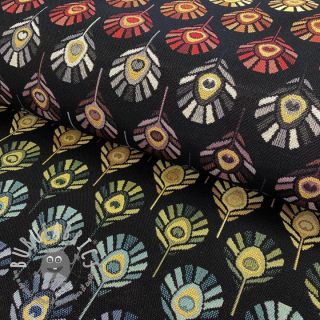 Tessuto decorativo GOBELIN PREMIUM Peacock Feather Bow black