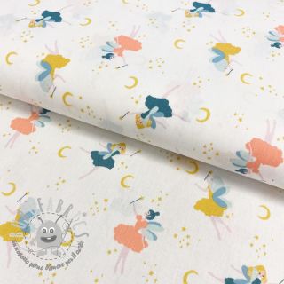 Tessuto di cotone Magical night white ORGANIC