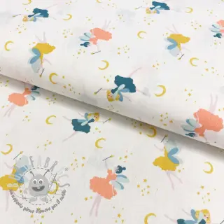 Tessuto di cotone Magical night white ORGANIC