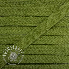 Cordino di cotone piatto 13 mm olive green