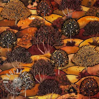 Tessuto decorativo Forest hill autumn digital print