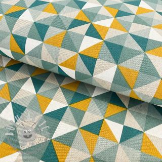Tessuto decorativo Linenlook Diamond triangle green