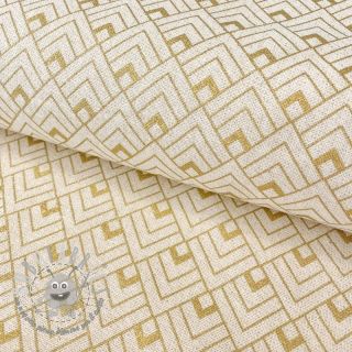 Tessuto decorativo Linenlook Art deco cubes ecru metallic premium
