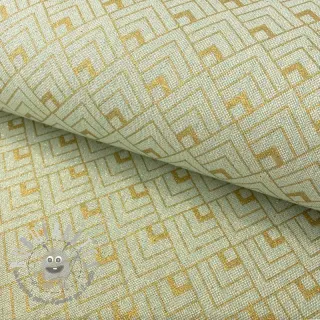 Tessuto decorativo Linenlook Art deco cubes mint metallic premium