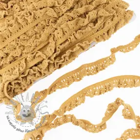 Pizzo di cotone elastico old yellow