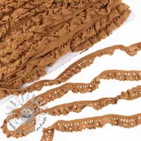 Pizzo di cotone elastico cognac