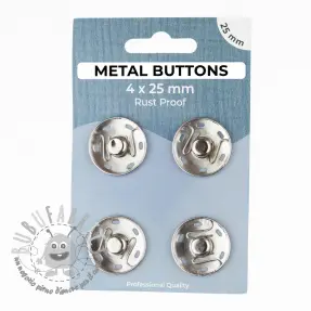 Bottone a pressione METAL 25 mm silver