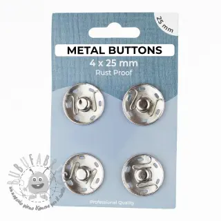 Bottone a pressione METAL 25 mm silver