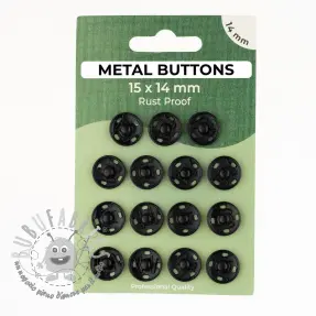 Bottone a pressione METAL 14 mm black
